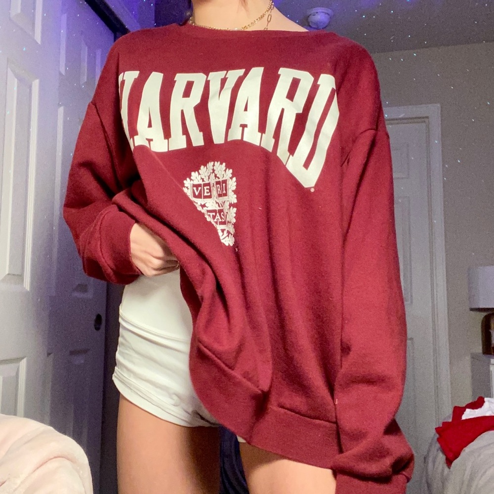 Oversized Harvard Crew Neck Sweatshirt